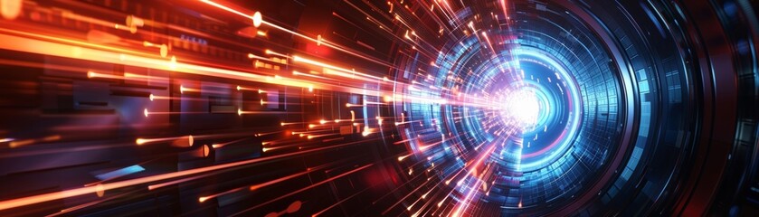 Fototapeta premium Protective shielding materials are necessary for working with particle accelerators in a futuristic setting.