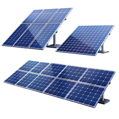 collecting solar panels on transparent background, PNG file