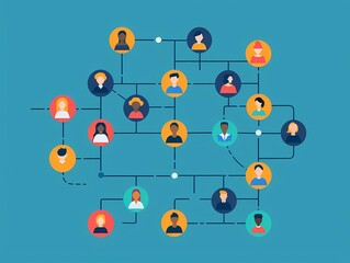 Visualize a flat design of a recruitment pipeline