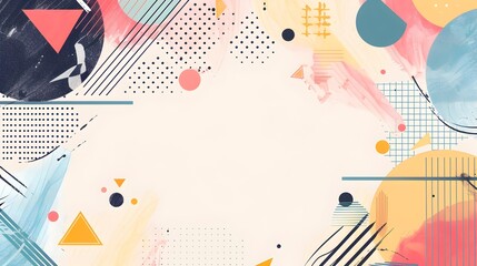 Obraz premium Captivating Geometric Composition with Vibrant Shapes and Lines for Striking Backdrop or Design