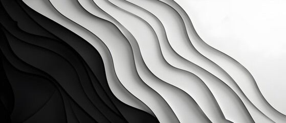 Obraz premium Captivating Monochrome Paper Craft Layers A Minimalist Abstract Wallpaper Design with Gradient Copy Space