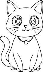 hand drawn cat sitting