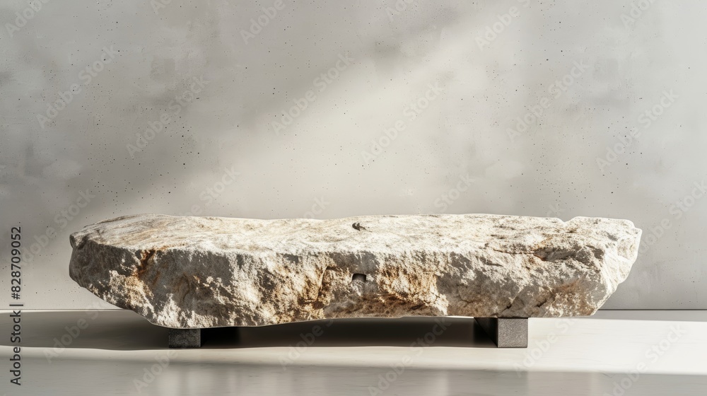 Aufkleber rustic podium on white background for product presentation generative ai