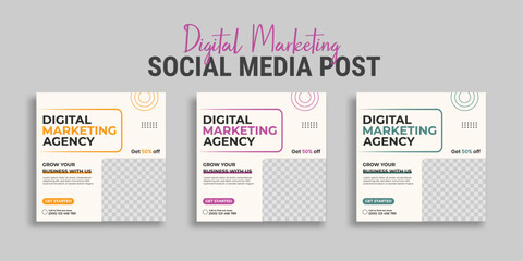 corporate digital marketing agency social media post layout	