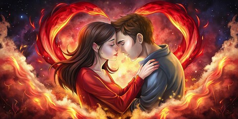 loving couple interracial passionate eyes see colored wall show love