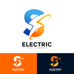 Letter S Electric Logo vector template. Suitable for initial Lightning Bolt,  corporate, technology, and poster illustration symbol