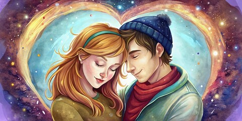 loving couple interracial passionate eyes see colored wall show love