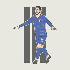 soccer player character design. character illustration. soccer players celebrating