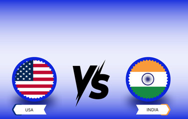 Exciting T20 World Cup 2024 Showdown: USA vs India Social Media Card - Vector Illustration for Cricket Fans