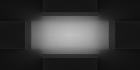 Obraz premium Geometric black background, abstract wallpaper, wall canvas, geometric paper, texture pattern, with geometric transparent gradient rectangles, you can use for ad, business