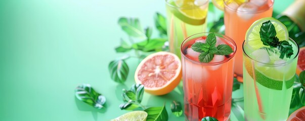 Trend analysis of summer beverage sales, refreshing drinks, digital rendering, hightech, vibrant