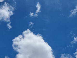 blue sky high abstract lion face shape outdoor white clouds background in summer gradient light beauty background. beautiful bright cloud and calm fresh wind air