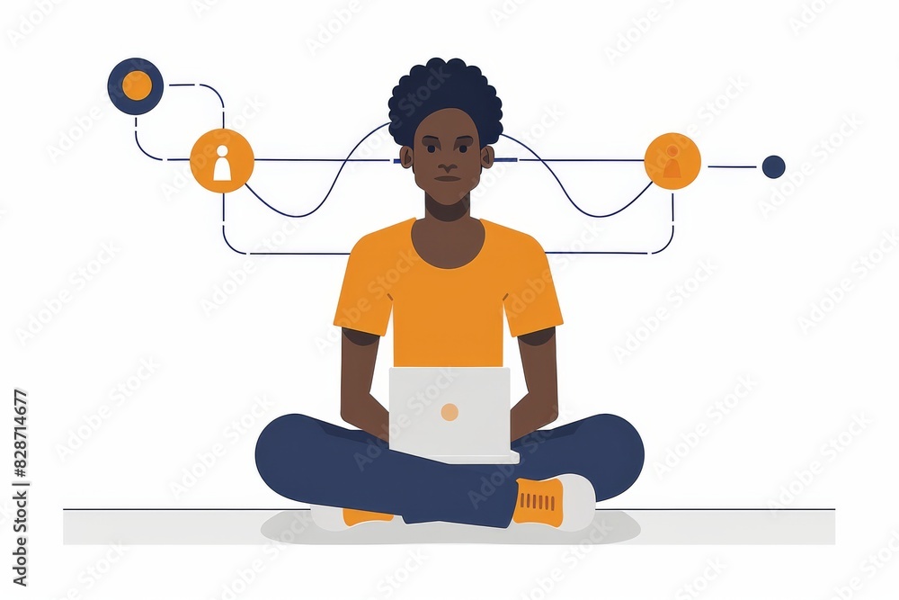 Poster dynamic digital workspace with enhanced network security for remote professionals, focusing on cyber