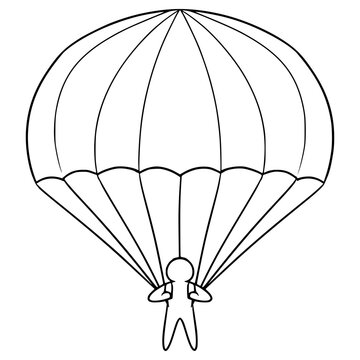 recommend clip art: parachute illustration hand drawn outline vector