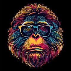 Stylish Orangutan Portrait for Fashion or Education Generative AI