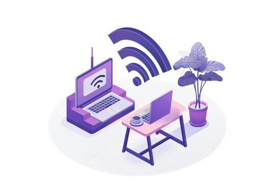 Remote work setup with comprehensive network connectivity solutions, ideal for digital nomads and freelancers