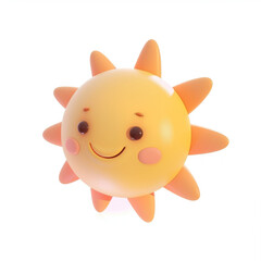 sun icon in 3D style on a white background