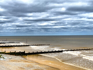 Beach on a cold and grey day in May