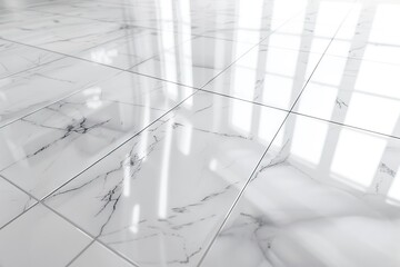 Panorama of White patterned ceramic floor tiles texture and background seamless