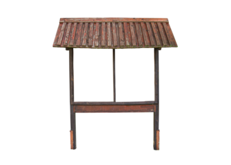 rustic wooden notice board on white background, copy space