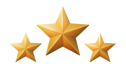 A shiny gold 3D star floats against a crisp white background