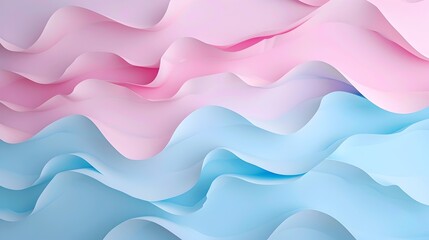 Obraz premium Elegant Waves of Pink and Blue A Captivating Minimalist Paper Craft Abstract Background