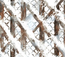 Ethereal Icy Lattice Adorning Cozy Cabin Windowpane in Scandinavian Winter Wonderland