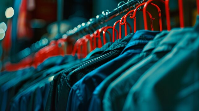 Fashionable Clothing Racks in a Trendy Boutique Generative AI