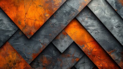 Strikingly bold chevron pattern with a textured orange and grey surface adding depth and modern...