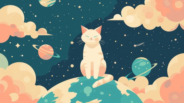 Celebrate International Cat Day with a Cosmic Twist Generative AI