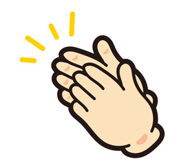 拍手のハンドサイン。手を叩くピクトグラム。スタンディングオーべション。