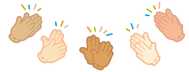 拍手のハンドサイン。手を叩くピクトグラム。スタンディングオーべション。