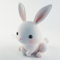 Obraz premium rabbit icon in 3D style on a white background