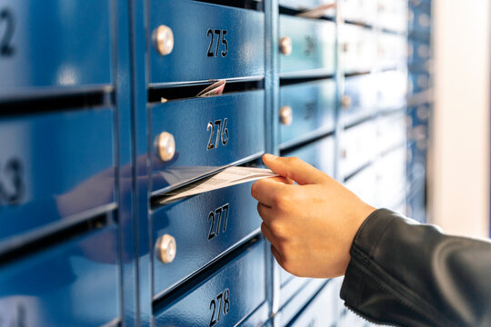Mailbox in condominium house. Mail service