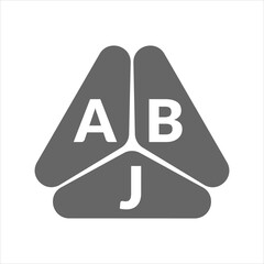 ABJ letter logo design on white background. Creative  modern ABJ letter logo design. Vector design.