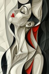 Portrait of a Woman With Red Lips