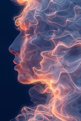 Womans Face Emitting Smoke