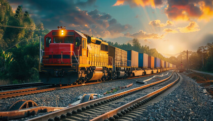 Fototapeta premium train on the railway