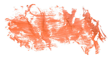 Shiny orange brush watercolor painting isolated on transparent background. watercolor png