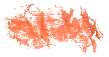 Shiny orange brush watercolor painting isolated on transparent background. watercolor png