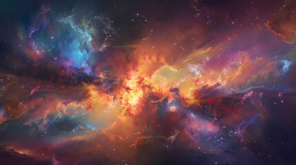 Fototapeta premium Cosmos background with stardust, nebula and stars. Galaxy backdrop. Infinite universe, milky way