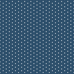 White Stars and Small Dots on Dark Blue Background Pattern