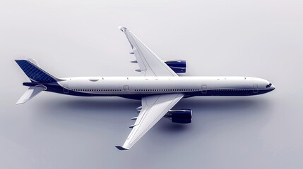 A photorealistic render of a plane on a white background. The plane is blue and white, with the word "United" on the side.