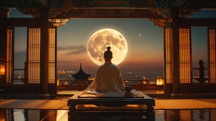 Celebrating Mid-Autumn Festival in a Luxurious Room Generative AI