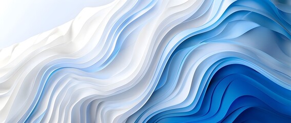 Obraz premium Intricate Blue and White Paper Inspired Minimal Abstract Wallpaper with Luminous Rendering