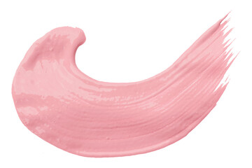 Pink brush strokes isolated on transparent background.