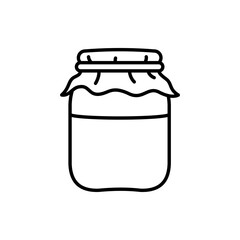 Grocery food packaging icon. Jar with jam on a white background. Vector illustration.