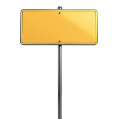 Yellow street sign, cut out