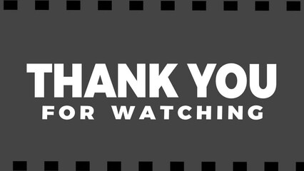 Thank you text Simple animation with white color and black background. Great to place at the end of a video as an outro