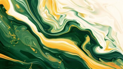 Centralize artistic illustration flowing liquid acid yellow and green background